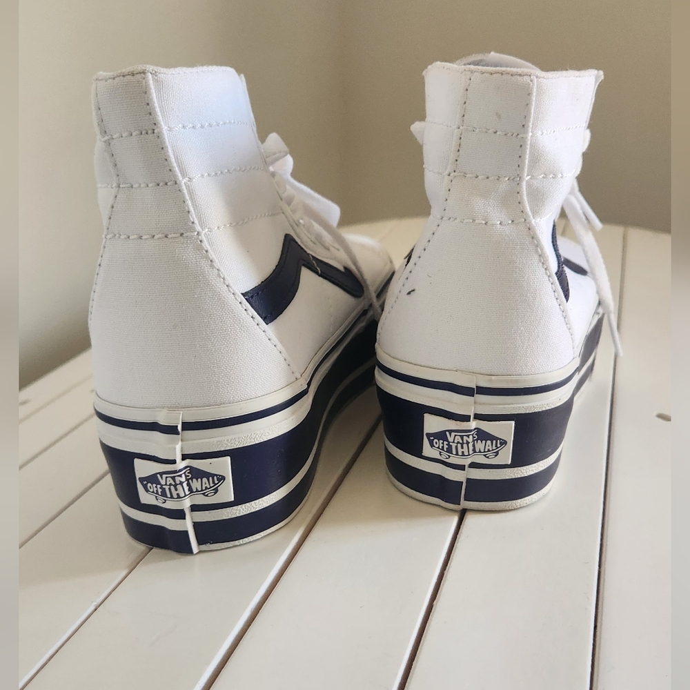 Vans Sport Stripes Navy/white High-Top Sneakers. Size:5.5 Men. 7women - Picture 3 of 8